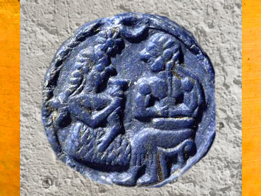 D’après un petit disque en lapis-lazuli, scènes galantes, vers 2500-2000 avjc, période trans-élamite, Iran du Sud-Est. (Marsailly/Blogostelle)