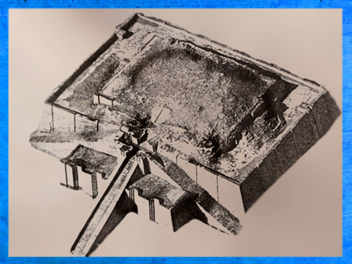 D'après les vestiges de la ziggurat d'Ur, époque d'Ur-Nammu, vers 2100 avjc, Troisième dynastie d'Ur, actuel Irak, Mésopotamie. (Marsailly/Blogostelle)