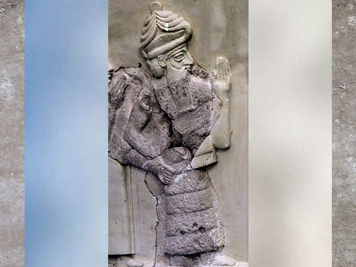 D'après le dieu Ningishzida et serpent, stèle votive du prince Gudea, 2130-2100 avjc, époque néo-sumérienne, Mésopotamie. (Marsailly/Blogostelle)