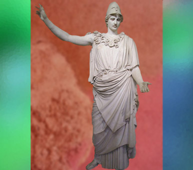 D'après une statue colossale d'Athéna, dite Pallas de Velletri, Ier siècle, copie d'un bronze crétois de Crésilas, vers 430 avjc, art Romain. (Marsailly/Blogostelle)