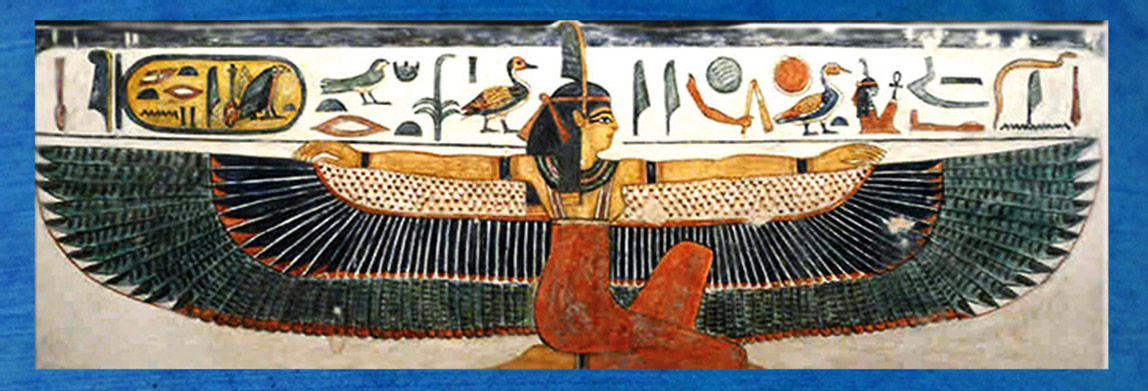 D'après la déesse Maât, tombe de Nefertari, ouverture Égypte ancienne. (Marsailly/Blogostelle)