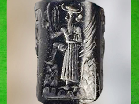 D'après le dieu Solaire qui franchit la montagne, sceau-cylindre, vers 2340 - 2200 avjc, période d’Agadé, Mésopotamie. (Marsailly/Blogostelle)