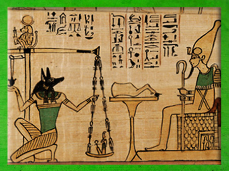 D'après Osiris, Anubis, et Thot, papyrus funéraire, chanteur Amun Nany, vers 1050 avjc, XXIe dynastie, Troisième période intermédiaire. (Marsailly/Blogostelle)
