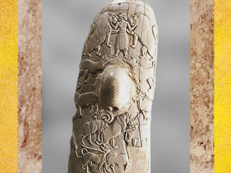 D'après le poignard de Gebel el-Arak, ivoire sculpté, 3300-3200 avjc, période prédynastique de Nagada, Égypte Ancienne. (Marsailly/Blogostelle)