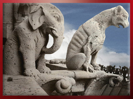 D'après les gargouilles de Notre Dame de Paris, sculptures, 1163-début XIVe siècle, art gothique, restauration XIXe siècle. (Marsailly/Blogostelle)