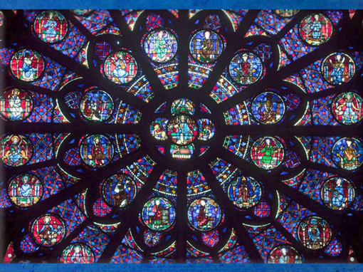 D'après la Rose Sud, Christ de l'Apocalypse, 1260, Notre-Dame de Paris, art gothique, restauration XIXe siècle. (Marsailly/Blogostelle)