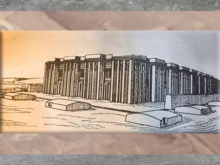 D’après le mastaba de la reine Merneith à Saqqara, reconstitution, Iere dynastie Thinite, Égypte Ancienne. (Marsailly/Blogostelle)