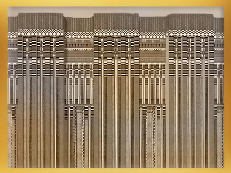 D'après des motifs en façade de palais, reconstitution d'un décor de mastaba, époque Thinite-ancien Empire, Égypte Ancienne. (Marsailly/Blogostelle)