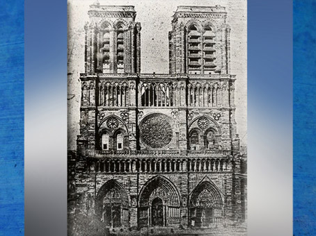 D'après un daguerréotype, N. M. P. Lerebours (1807-1873), Notre-Dame de Paris en 1840, avant restauration, Oxford. (Marsailly/Blogostelle)