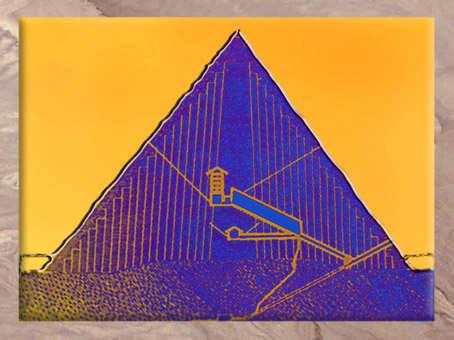 D'après un schéma de la pyramide de Khéops, plateau de Gizeh, vers 2930-2750 avjc, IVe dynastie, Ancien Empire, Saqqara, Égypte Ancienne. (Marsailly/Blogostelle)