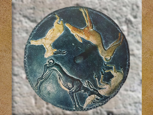 D’après une ronde d'animaux, stéatite et albâtre coloré, tombe de Hémaka, vers 3400 – 3200 avjc, première dynastie Thinite, Saqqara, Égypte Ancienne. (Marsailly/Blogostelle)