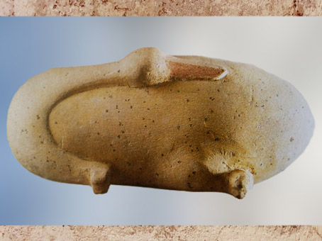 D’après une oie sculptée, calcaire peint, Ancien Empire-Première période intermédiaire, vers 2475 - 2160 avjc, Saqqara, Égypte Ancienne. (Marsailly/Blogostelle) 