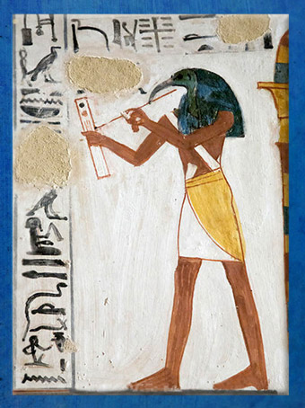 D'après le dieu Thot ibis, chapelle de Sésostris Ier, XIIe dynastie, Moyen Empire, Karnak, Égypte Ancienne. (Marsailly/Blogostelle)