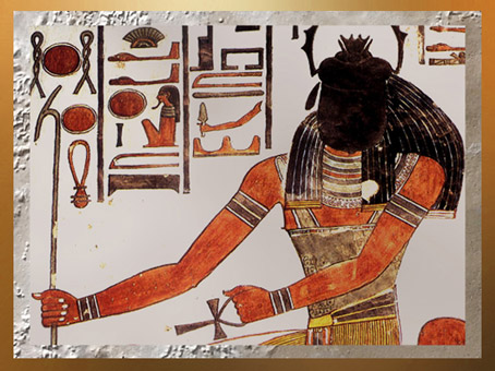 D'après Khépri, à tête de Scarabée, tombe de Nefertari, XIXe dynastie, Nouvel Empire, Égypte Ancienne. (Marsailly/Blogostelle)