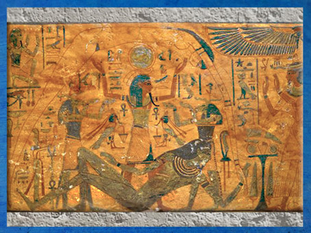 D’après la séparation de Geb et de Nout, sarcophage de Paser, vizir sous Ramsès I, Séthi et Ramsès II, Nouvel Empire, Cheikh Abd el-Gournah, Thèbes, Égypte Ancienne. (Marsailly/Blogostelle)