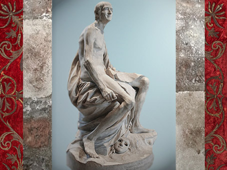 D’après Voltaire nu, de Jean-Baptiste Pigalle, marbre, 1776, XVIIIe siècle, France. (Marsailly/Blogostelle)