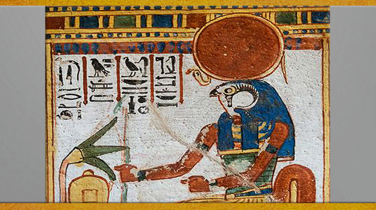 D'après Rê-Horakhty, culte solaire, mythologie, Egypte ancienne. (Marsailly/Blogostelle)