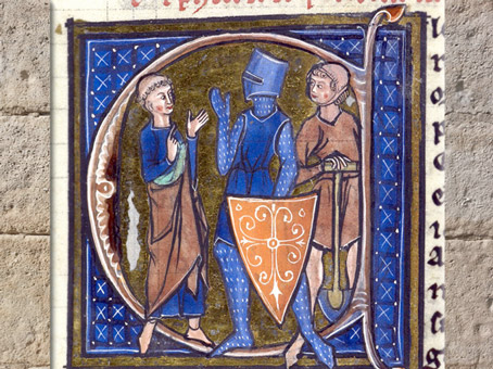 D'après l'ecclésiastique, le chevalier et le paysan, Image du monde, Aldobrandino de Siena, France, XIIIe siècle, manuscrit enluminé, art médiéval. (Marsailly/Blogostelle)