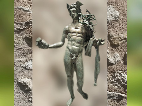 D'après le dieu Hermès Mercure, caducée et serpents, bronze, Ier siècle, Gaule Romaine. (Marsailly/Blogostelle).jpg