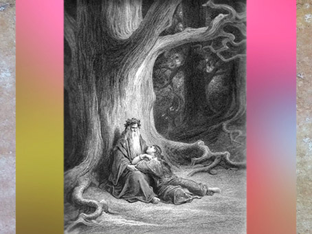 D'après le druide Merlin et Viviane, Gustave Doré, XIXe siècle. (Marsailly/Blogostelle)