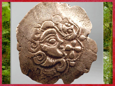 D'après un portrait, statère osisme, electrum (or et argent), Laniscat, Finistère, Bretagne, Ier siècle avjc, Gaule celtique. (Marsailly/Blogostelle)