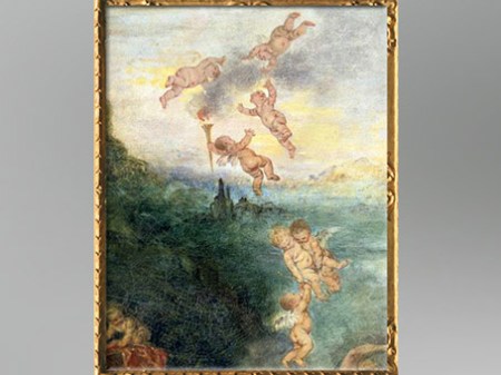 D’après la nuée des cupidons, Pèlerinage à l'île de Cythère, détail, Antoine Watteau, 1717, huile sur toile, XVIIIe siècle apjc, période Rocaille. (Marsailly/Blogostelle)