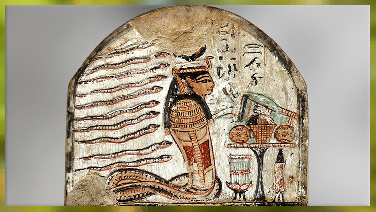 D'après la déesse serpent, mythologie, Egypte ancienne, Histoire du Sacré. (Marsailly/Blogostelle)