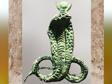 D’après la déesse serpent Isis-Thermouthis, figurine, bronze, Amrit, Syrie, D’après la déesse serpent Isis-Thermouthis, figurine en bronze, Amrit, Syrie, Ier-IIe siècle apjc, époque gréco-romaine, (Marsailly/Blogostelle). (Marsailly/Blogostelle)