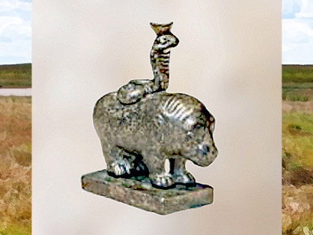 D'après l'hippopotame et le cobra, figurine en bronze, fin du Ier siècle- IIe siècle apjc, tombe d’un médecin, Bingen-am-Rhein, Allemagne, époque Romaine. (Marsailly/Blogostelle)