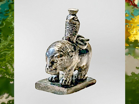 D’après un hippopotame et cobra, figurine en bronze, fin du Ier siècle- IIe siècle apjc, tombe d’un médecin, Bingen-am-Rhein, Allemagne, époque Romaine. (Marsailly/Blogostelle)