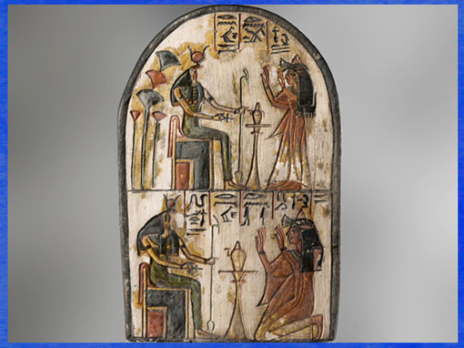 D'après la stèle de Mutneferet dédiée à Rénénoutet -Thermouthis, Deir el-Médineh, Égypte Ancienne. (Marsailly/Blogostelle)