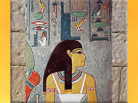 D'après la déesse Isis, incarnation du trône, tombe de Horemheb, XVIIIe dynastie, Thèbes, Nouvel Empire, Égypte ancienne. (Marsailly/Blogostelle)