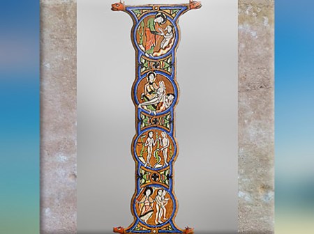 D'après La Genèse, bible enluminée ayant appartenu à Bernard de Clairvaux, XIIe siècle, style Roman, art Médiéval. (Marsailly/Blogostelle)