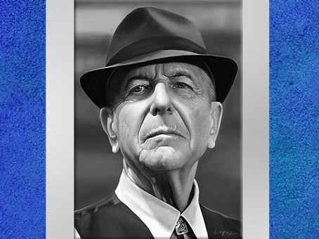 Léonard Cohen, dessin de Fredlobo Lopez. © Fredlobo Lopez-courtesy de l'artiste pour Blogostelle.