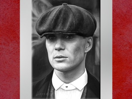 Dessin de Fredlobo Lopez, Peaky Blinders. © Fredlobo Lopez-courtesy de l'artiste pour Blogostelle.