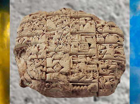 D’après un texte sumérien, le prêtre Lu’enna annonce au roi de Lagash la mort de son fils, vers 2400 avjc, Mésopotamie. (Marsailly/Blogostelle)