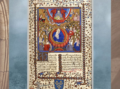 D’après La Légende Dorée, de Jacques de Voragine, traduction Jean de Vignay, Vierge à l'Enfant, enluminure, 1404, début Renaissance, France. (Marsailly/Blogostelle)