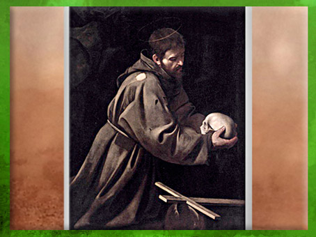 D'après François d'Assise en méditation, Caravage, 1603, huile sur toile, Palazzo Barberini, Rome, début XVIIe siècle, (Marsailly/Blogostelle)