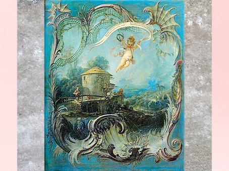 D’après une scène pastorale ornementale, de François Boucher, XVIIIe siècle, France, période Rocaille. (Marsailly/Blogostelle)