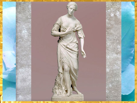 D’après Madame de Pompadour, allégorie de l’Amitié, de Jean-Baptiste Pigalle, 1750-1753, château de Bellevue, bosquet de l'Amour, XVIIIe siècle, France. (Marsailly/Blogostelle)