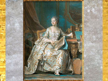D’après la marquise de Pompadour, de Maurice-Quentin de La Tour, Salon de 1755, pastel, XVIIIe siècle, France. (Marsailly/Blogostelle)