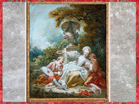 D'après La coquette fascinée, de Jean-Honoré Fragonard, 1755, huile sur toile, XVIIIe siècle, France, période Rocaille. (Marsailly/Blogostelle)