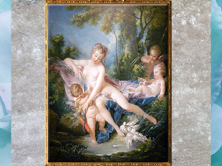 D’après Vénus et Cupidon, de François Boucher, 1742, huile sur toile, XVIIIe siècle, France, période Rocaille. (Marsailly/Blogostelle)
