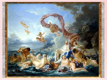 D’après Le Triomphe de Vénus, François Boucher, 1740, huile sur toile, XVIIIe siècle, France, période Rocaille. (Marsailly/Blogostelle)