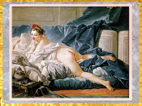 D’après L'Odalisque brune, de François Boucher, vers 1745, huile sur toile, XVIIIe siècle, France, période Rocaille. (Marsailly/Blogostelle)