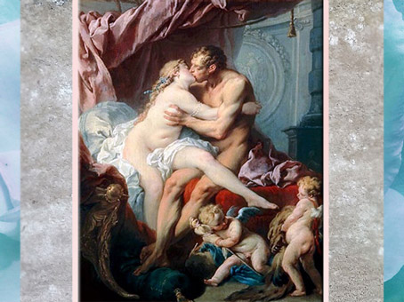 D’après Hercule et Omphale, de François Boucher, 1731-1734,  XVIIIe siècle, période Rocaille. (Marsailly/Blogostelle)