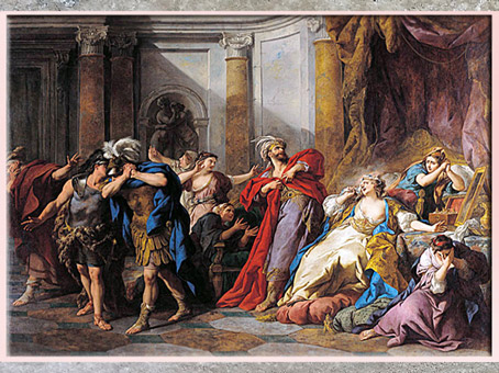 D’après une peinture d’histoire, La Mort de Créüse, de Jean-François de Troy, vers 1745, XVIIIe siècle, France. (Marsailly/Blogostelle)