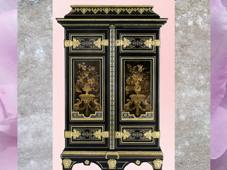 D’après une armoire florale, d'André-Charles Boulle, vers 1680-1700, Paris, France, fin XVIIe-XVIIIe siècle, style Rocaille. (Marsailly/Blogostelle