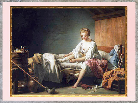 D’après Le Lever de Fanchon, de de Nicolas-Bernard Lépicié, Salon, 1773, huile sur toile, France, XVIIIe siècle. (Marsailly/Blogostelle)