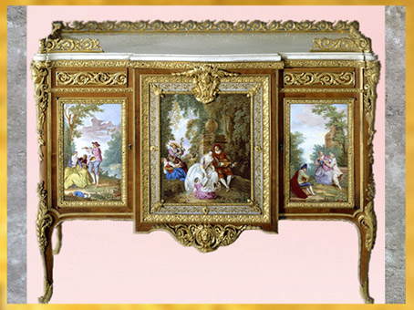 D’après une commode de Madame du Barry, de Martin Carlin, 1772, Paris, France, XVIIIe siècle, période Rocaille. (Marsailly/Blogostelle)